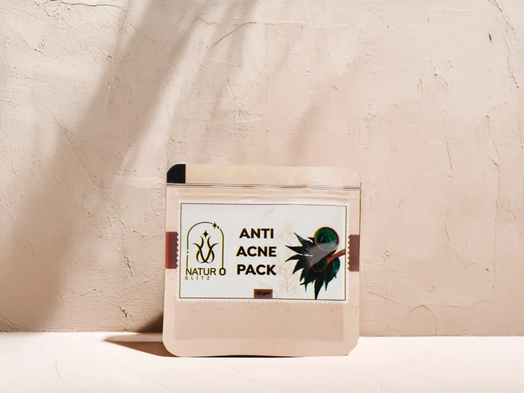 Face pack for glow anti acne pack skincare product in natural packaging