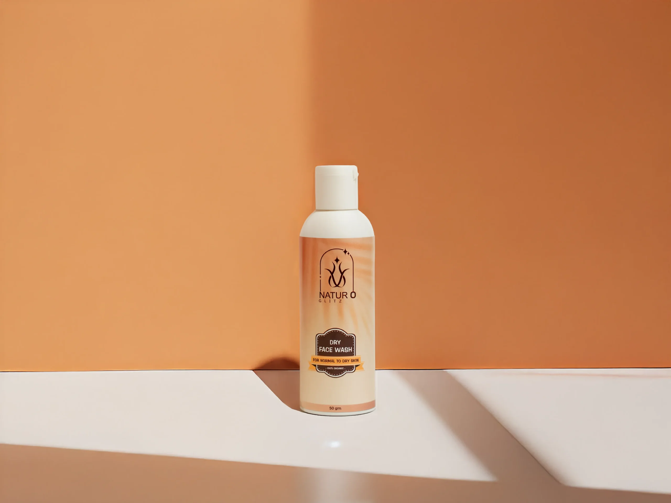 Chemical free face wash for dry skin in premium skincare bottle packaging