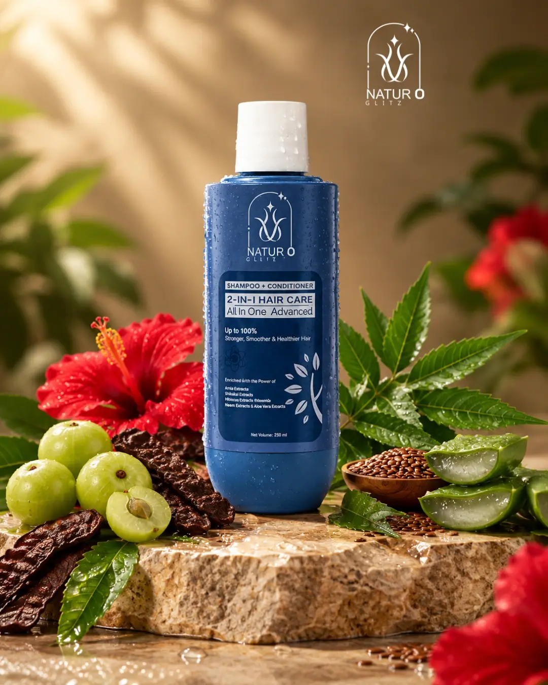 Best herbal shampoo with amla, shikakai, hibiscus, neem, and aloe vera extracts