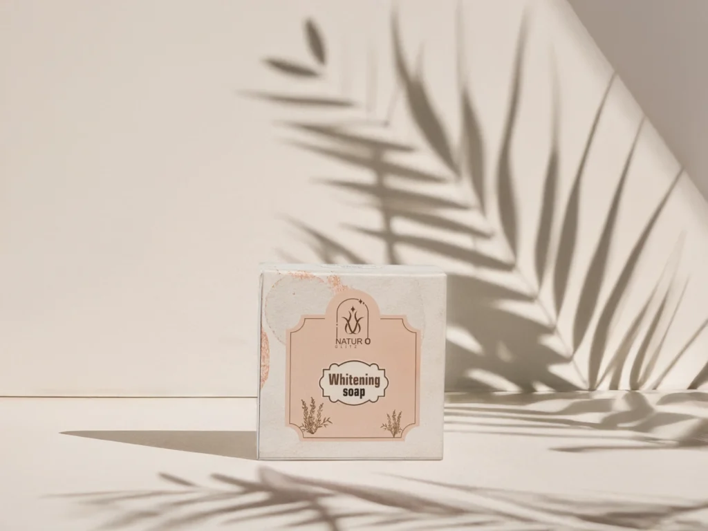 Best chemical free soap in premium packaging with natural shadow background